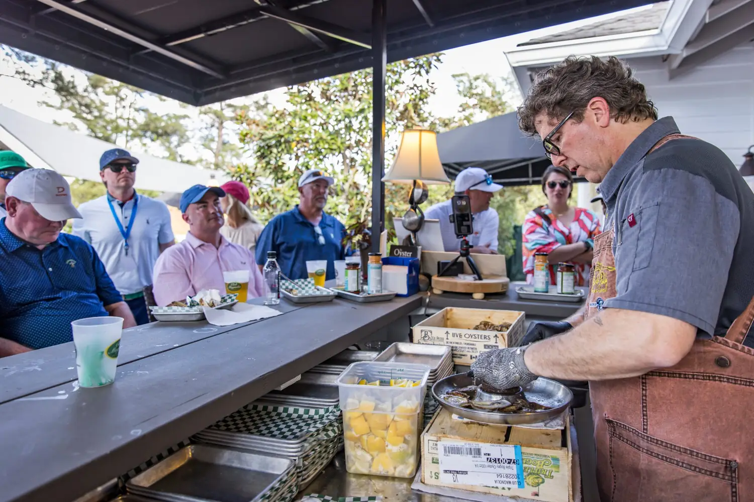 Oyster caddie at the table